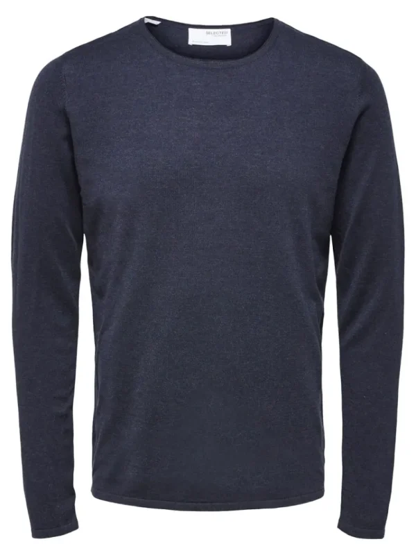 Strik>SELECTED LANGÆRMET PULLOVER Blue