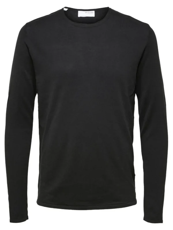 Strik>SELECTED LANGÆRMET PULLOVER Black