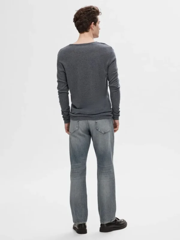 Strik>SELECTED LANGÆRMET PULLOVER Grey