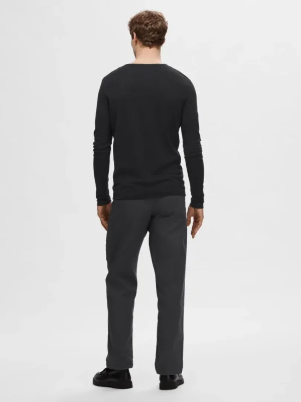 Strik>SELECTED LANGÆRMET PULLOVER Black