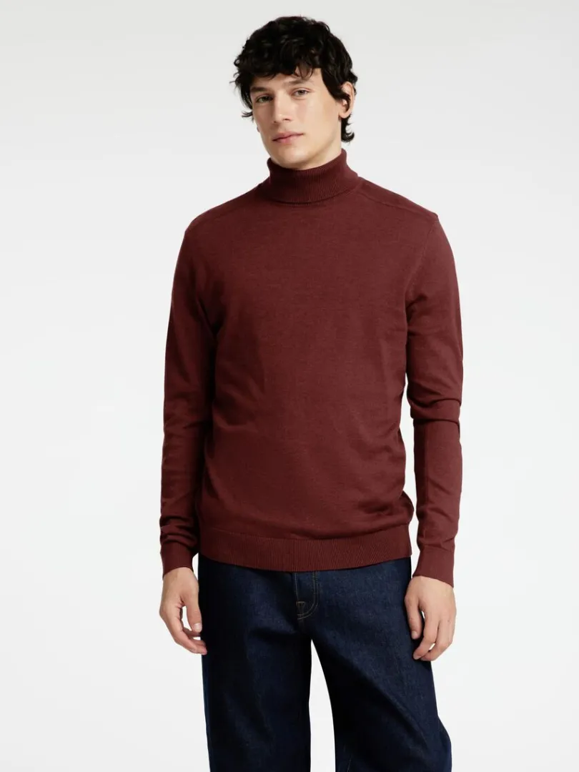langrmet_rullekrave_pullo_0-1.webp Strik>SELECTED LANGÆRMET RULLEKRAVE PULLOVER Bordeaux