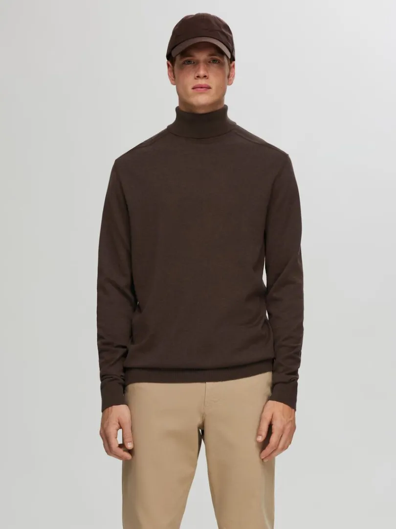 langrmet_rullekrave_pullo_0-2.webp Strik>SELECTED LANGÆRMET RULLEKRAVE PULLOVER Brown