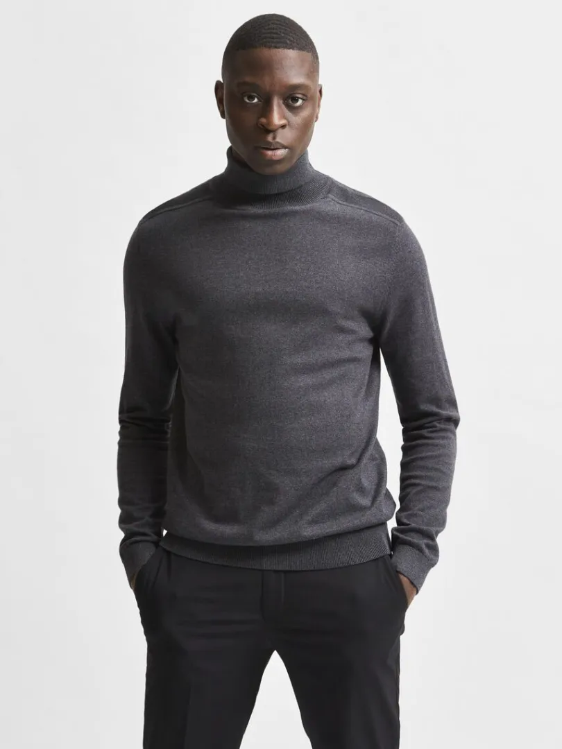 langrmet_rullekrave_pullo_0-5.webp Strik>SELECTED LANGÆRMET RULLEKRAVE PULLOVER Grey
