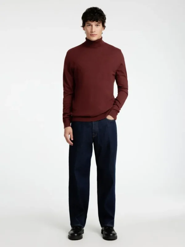 Strik>SELECTED LANGÆRMET RULLEKRAVE PULLOVER Bordeaux