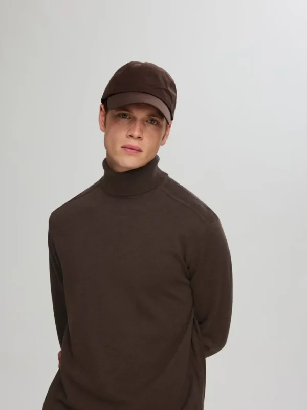 Strik>SELECTED LANGÆRMET RULLEKRAVE PULLOVER Brown