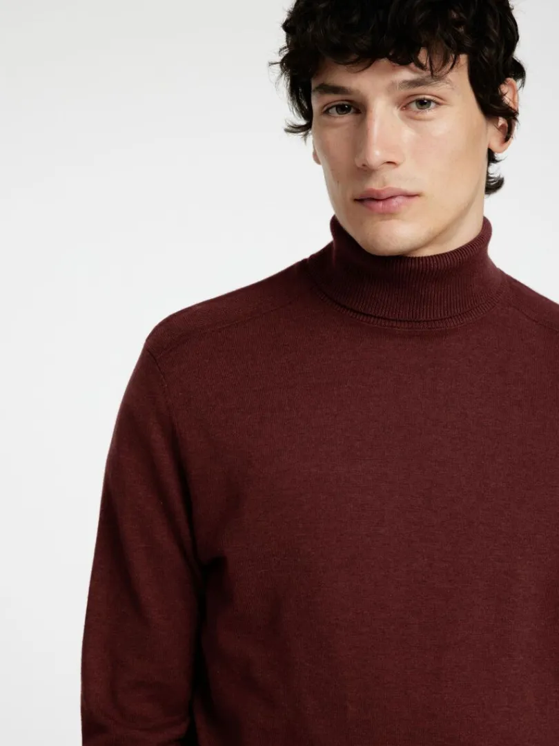 langrmet_rullekrave_pullo_3-1.webp Strik>SELECTED LANGÆRMET RULLEKRAVE PULLOVER Bordeaux