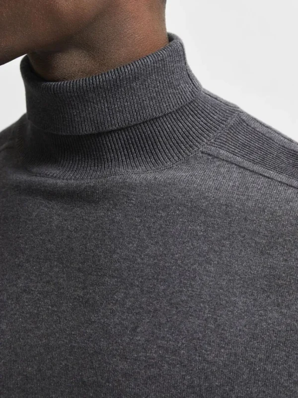 Strik>SELECTED LANGÆRMET RULLEKRAVE PULLOVER Grey
