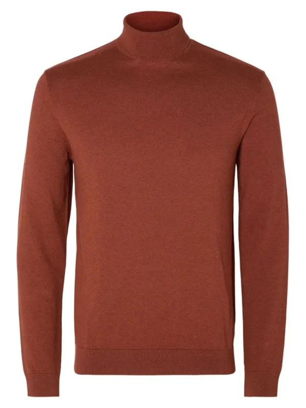 Strik>SELECTED LANGÆRMET RULLEKRAVE PULLOVER Orange