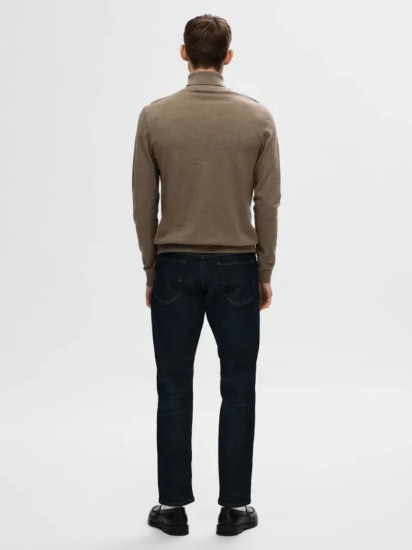 Strik>SELECTED LANGÆRMET RULLEKRAVE PULLOVER Brown