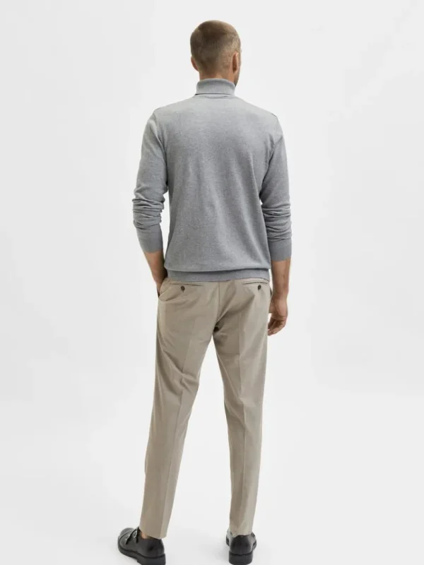 Strik>SELECTED LANGÆRMET RULLEKRAVE PULLOVER Grey