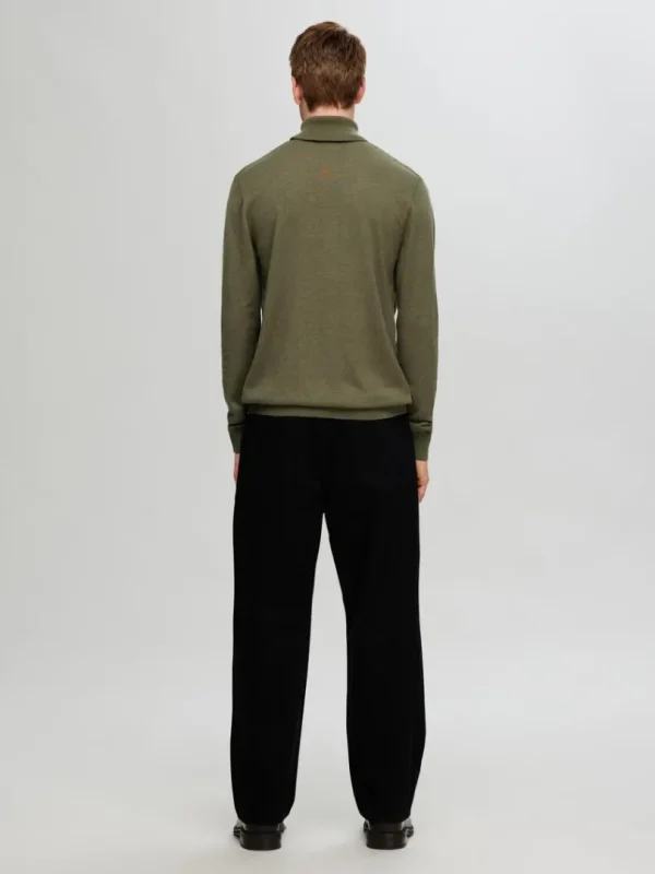 Strik>SELECTED LANGÆRMET RULLEKRAVE PULLOVER Green