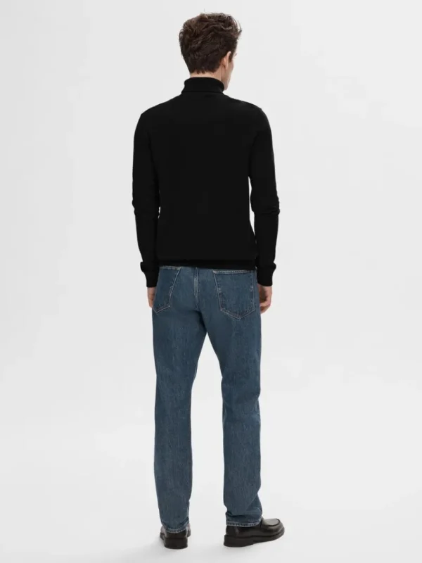 Strik>SELECTED LANGÆRMET RULLEKRAVE PULLOVER Black
