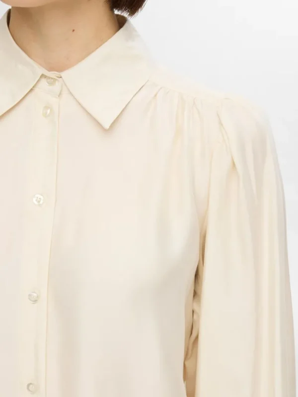 Skjorter>SELECTED LANGÆRMET SATINSKJORTE Beige