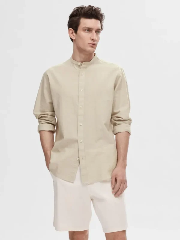 Skjorter>SELECTED LANGÆRMET SKJORTE Beige
