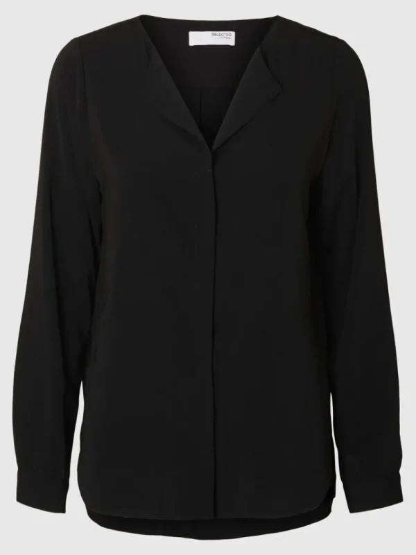 Skjorter>SELECTED LANGÆRMET SKJORTE Black