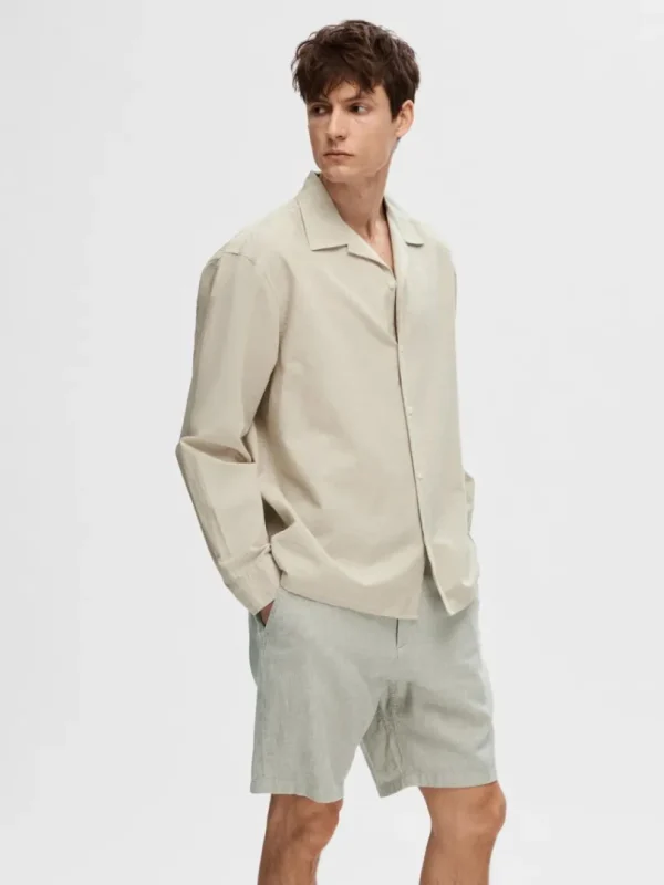 Skjorter>SELECTED LANGÆRMET SKJORTE Beige