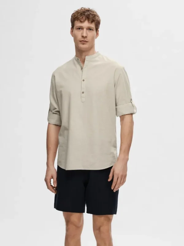 Skjorter>SELECTED LANGÆRMET SKJORTE Beige