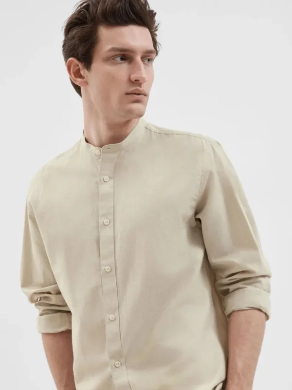 Skjorter>SELECTED LANGÆRMET SKJORTE Beige