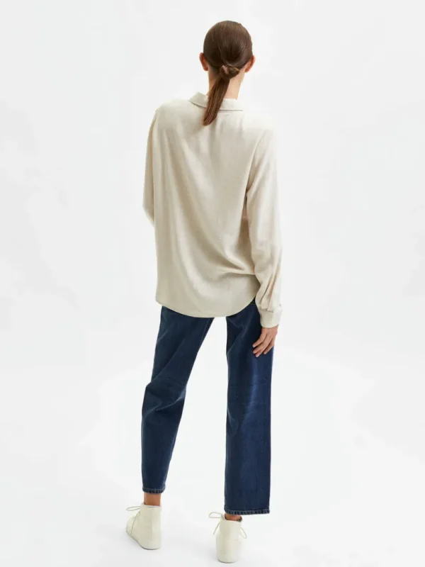 Skjorter>SELECTED LANGÆRMET SKJORTE Beige