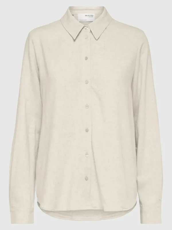 Skjorter>SELECTED LANGÆRMET SKJORTE Beige