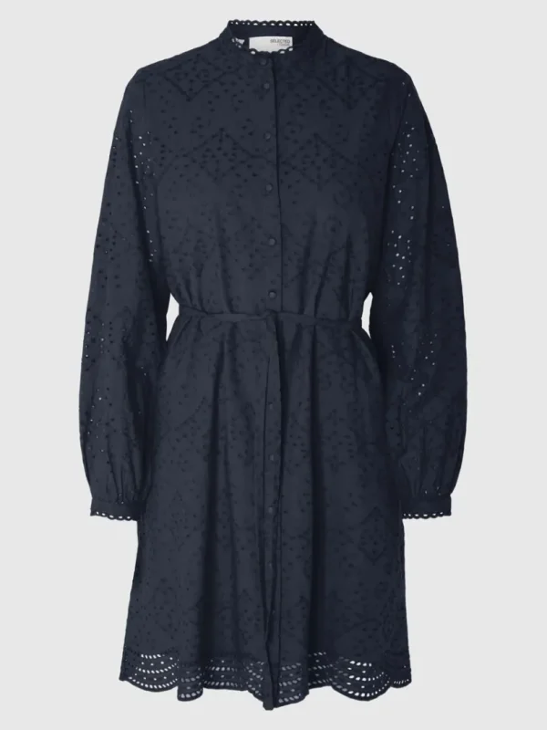 Kjoler>SELECTED LANGÆRMET SKJORTEKJOLE Blue