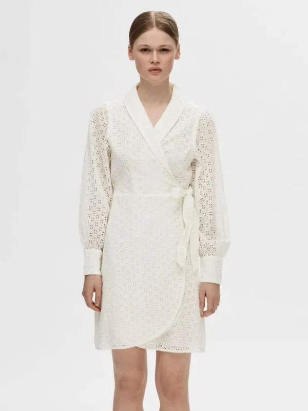 Kjoler>SELECTED LANGÆRMET SLÅ OM KJOLE White