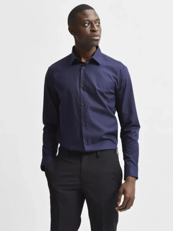 Skjorter>SELECTED LANGÆRMET SLIM FIT SKJORTE Blue