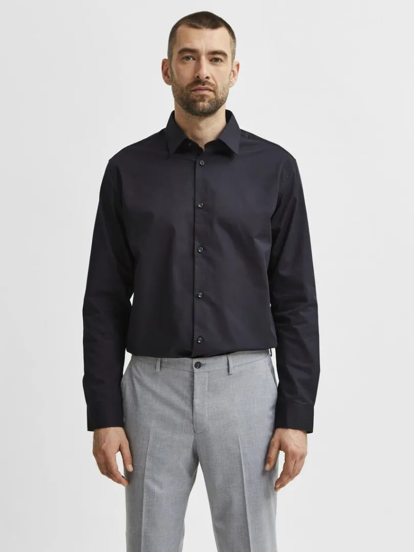 langrmet_slim_fit_skjorte_0-2.webp Skjorter>SELECTED LANGÆRMET SLIM FIT SKJORTE Black