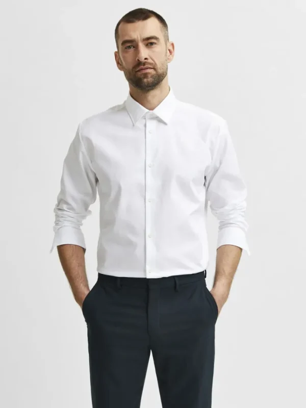 Skjorter>SELECTED LANGÆRMET SLIM FIT SKJORTE White