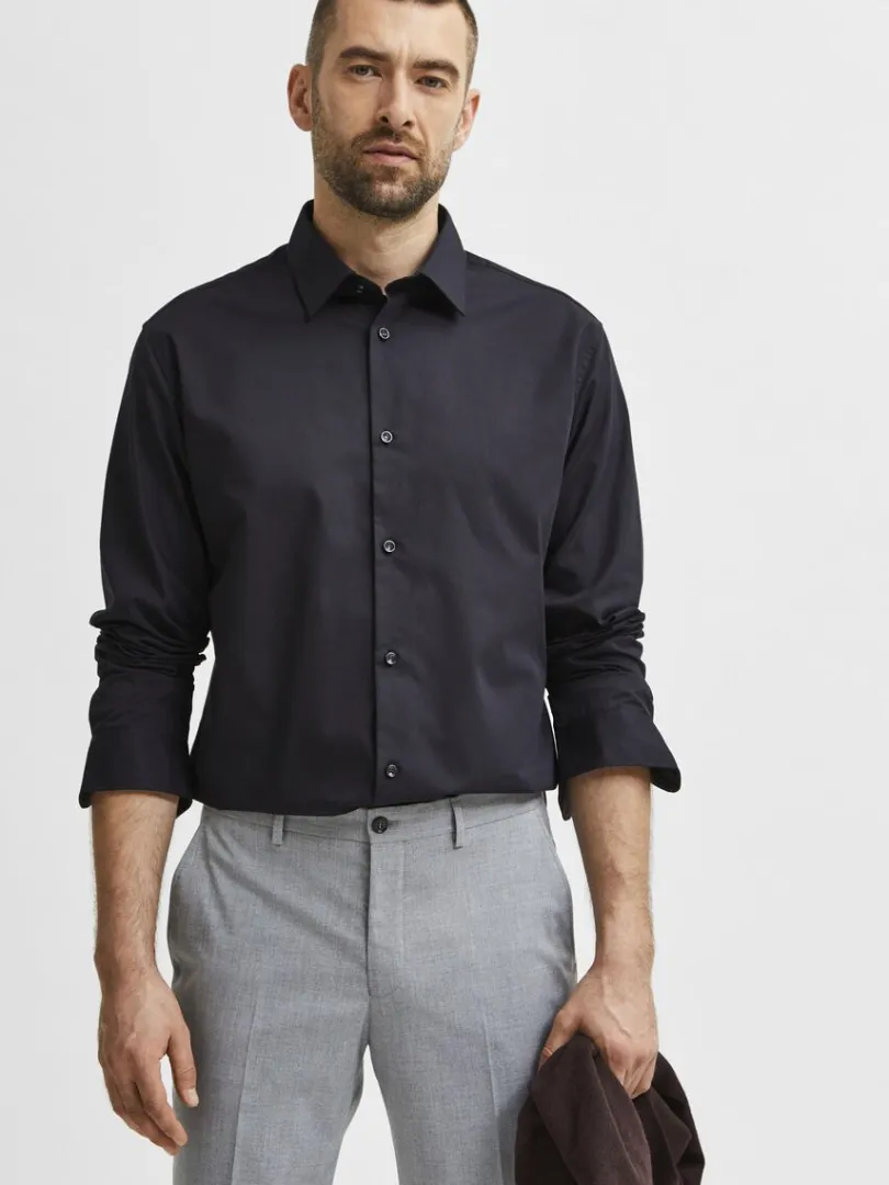 langrmet_slim_fit_skjorte_3-2.webp Skjorter>SELECTED LANGÆRMET SLIM FIT SKJORTE Black