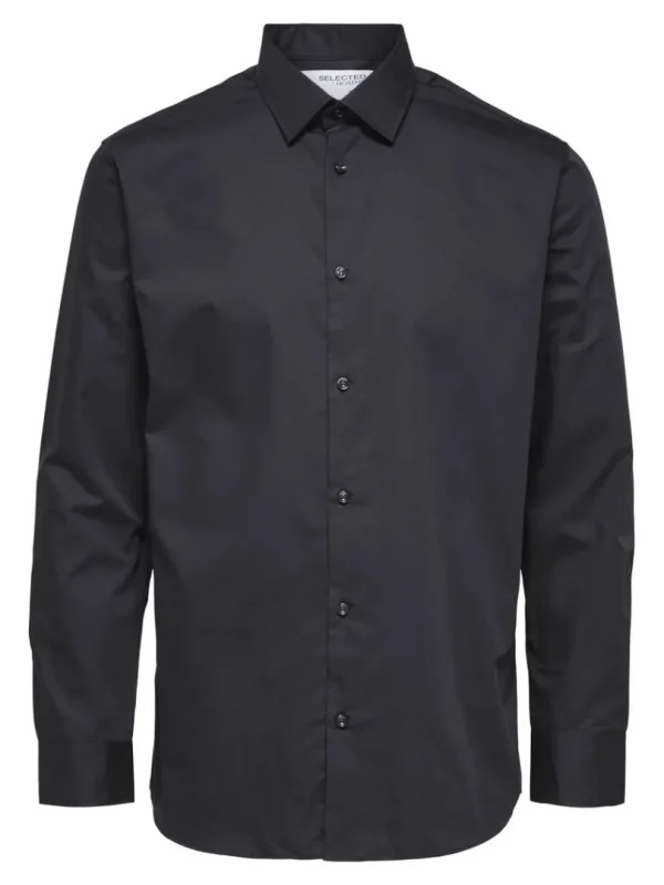 Skjorter>SELECTED LANGÆRMET SLIM FIT SKJORTE Black