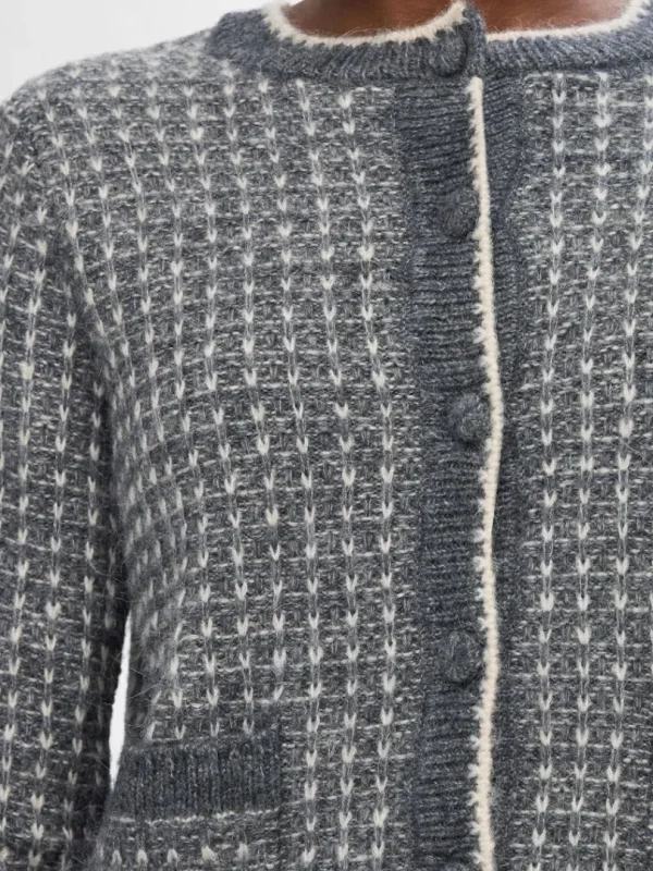 Strik>SELECTED LANGÆRMET STRIKKET CARDIGAN Grey
