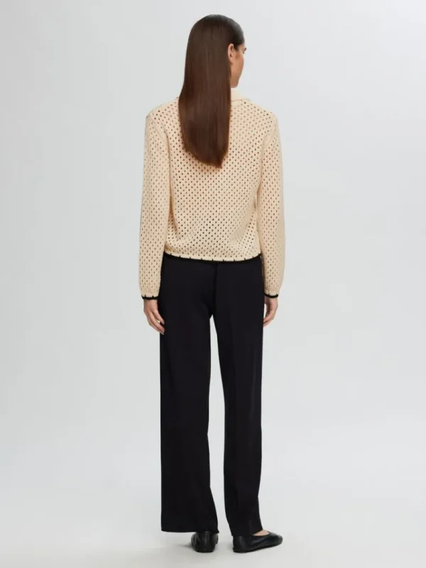 Strik>SELECTED LANGÆRMET STRIKKET CARDIGAN Beige