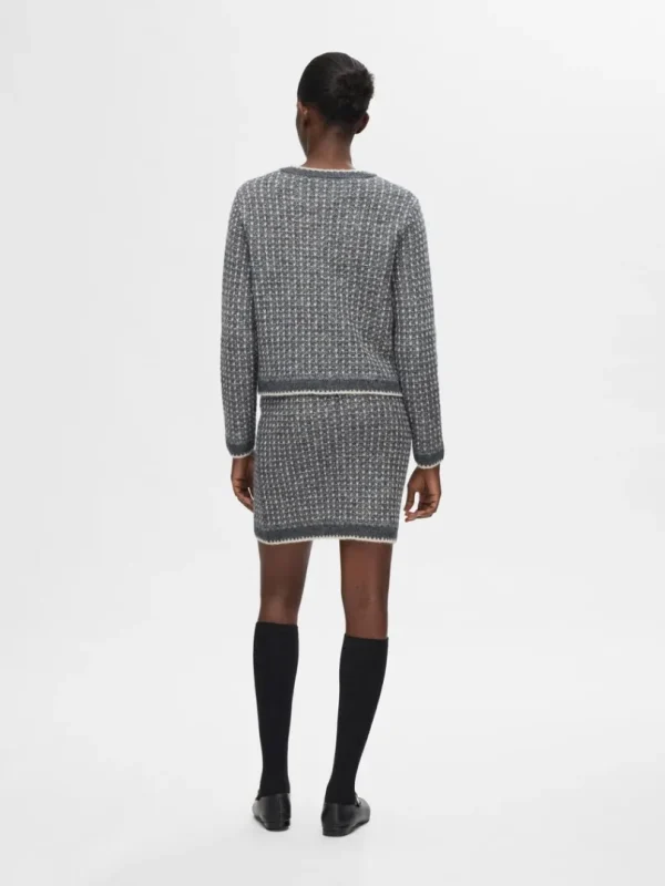 Strik>SELECTED LANGÆRMET STRIKKET CARDIGAN Grey