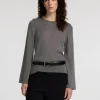 Strik>SELECTED LANGÆRMET STRIKKET TOP Grey