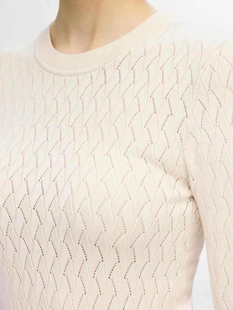 langrmet_strikket_top_3-6.webp Strik>SELECTED LANGÆRMET STRIKKET TOP Beige