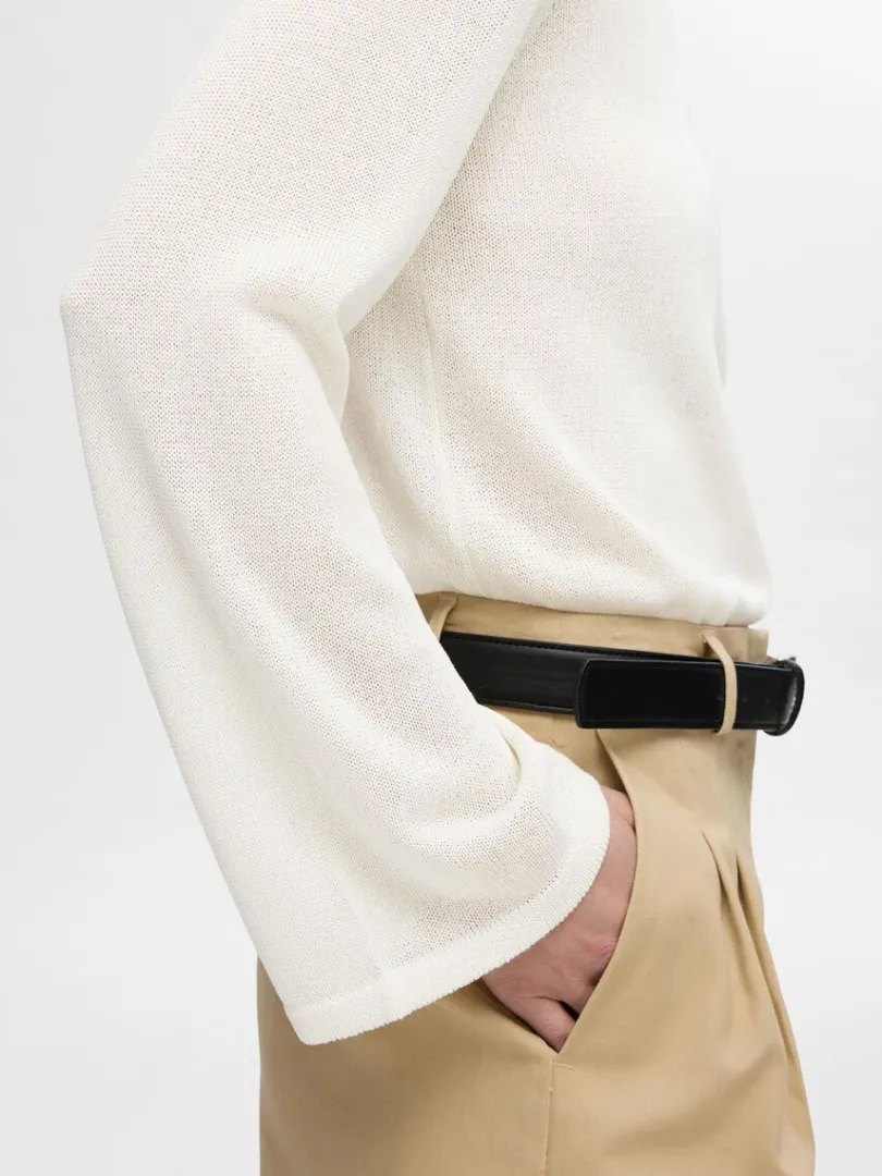 langrmet_strikket_top_3-8.webp Strik>SELECTED LANGÆRMET STRIKKET TOP Beige