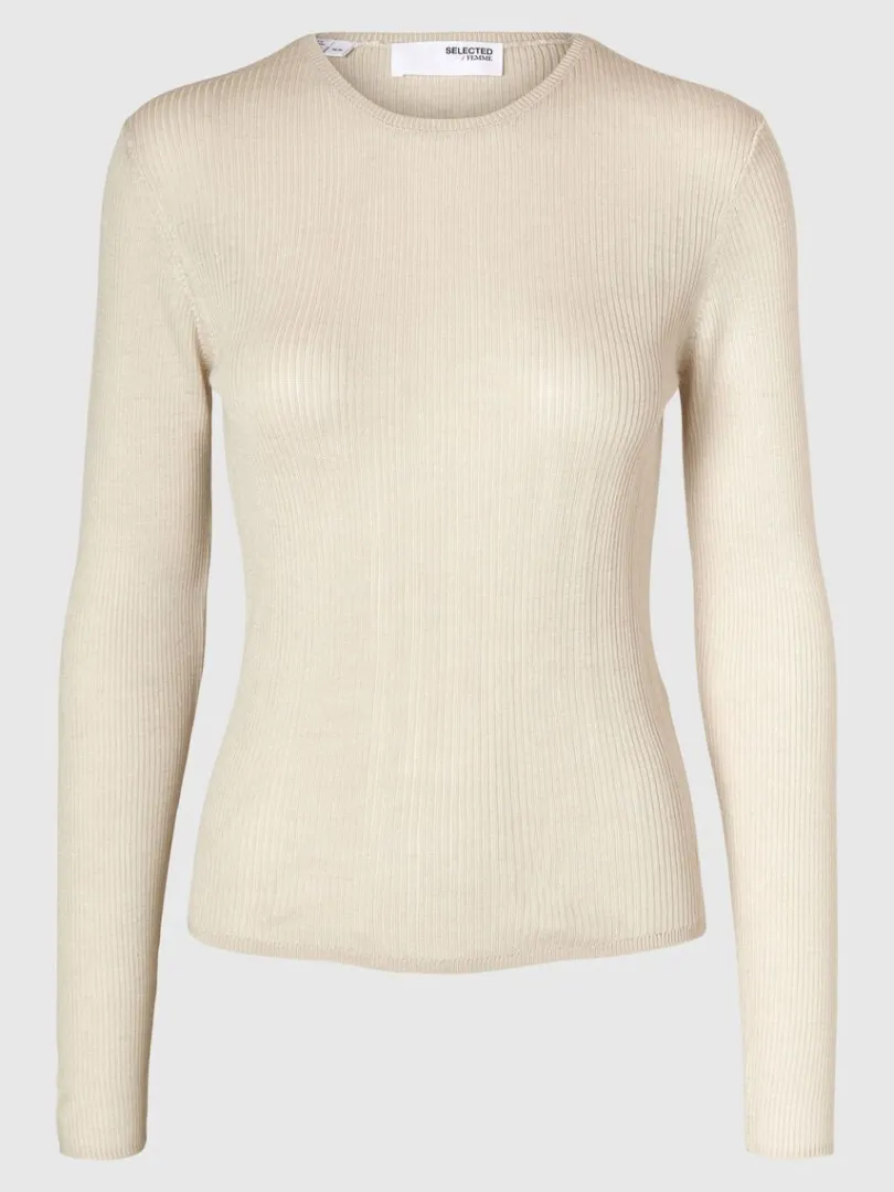 langrmet_strikket_top_5-2.webp Strik>SELECTED LANGÆRMET STRIKKET TOP Beige