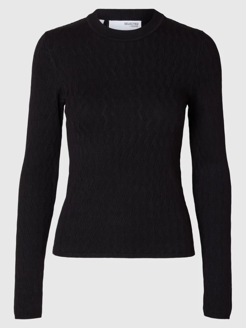 langrmet_strikket_top_5-4.webp Strik>SELECTED LANGÆRMET STRIKKET TOP Black