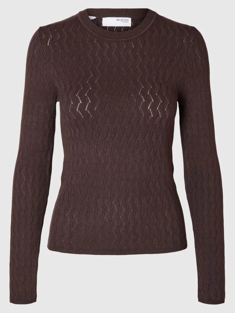 langrmet_strikket_top_5-5.webp Strik>SELECTED LANGÆRMET STRIKKET TOP Brown