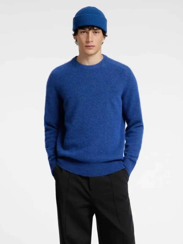 Strik>SELECTED LANGÆRMET STRIKTRØJE Blue