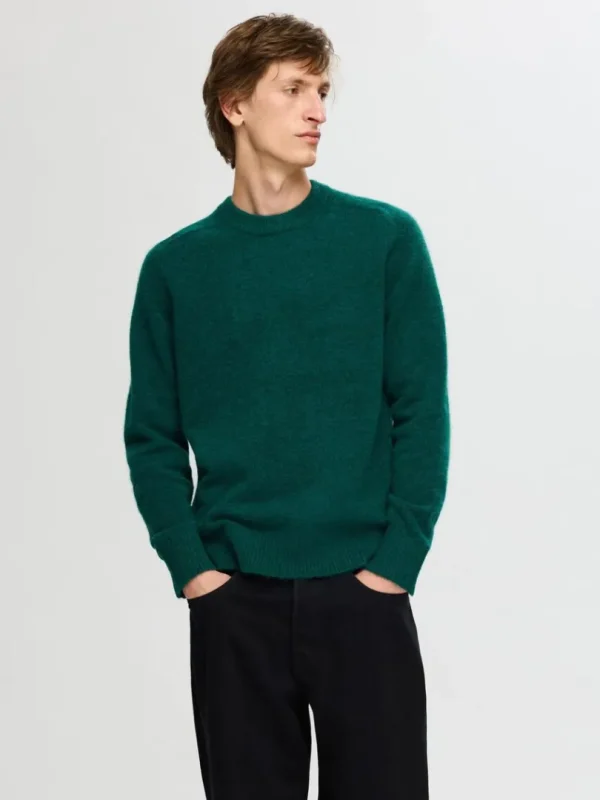 Strik>SELECTED LANGÆRMET STRIKTRØJE Green