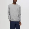 Strik>SELECTED LANGÆRMET STRIKTRØJE Grey