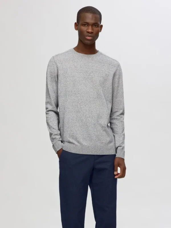 Strik>SELECTED LANGÆRMET STRIKTRØJE Grey