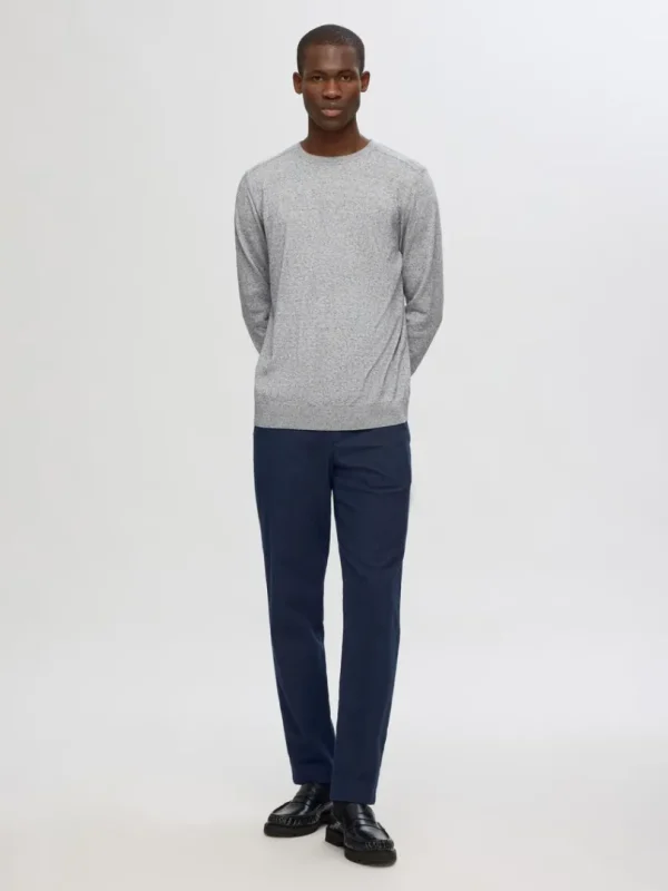 Strik>SELECTED LANGÆRMET STRIKTRØJE Grey