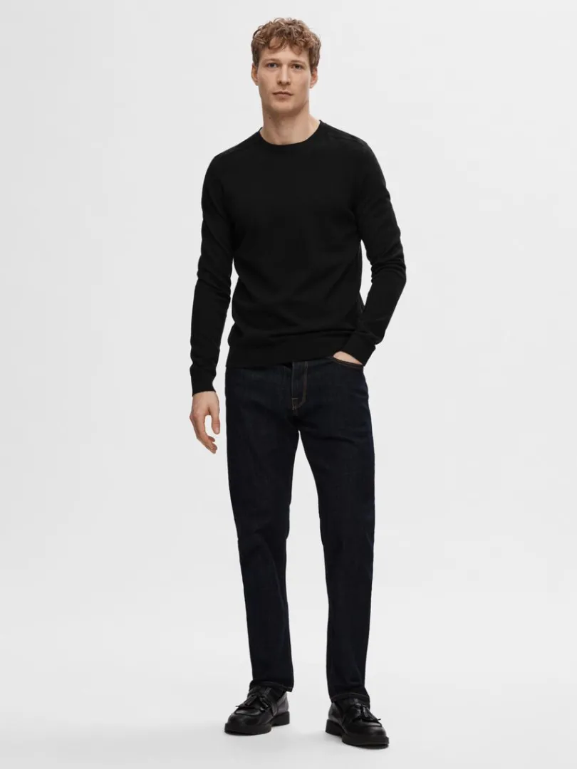 langrmet_striktrje_1-47.webp Strik>SELECTED LANGÆRMET STRIKTRØJE Black