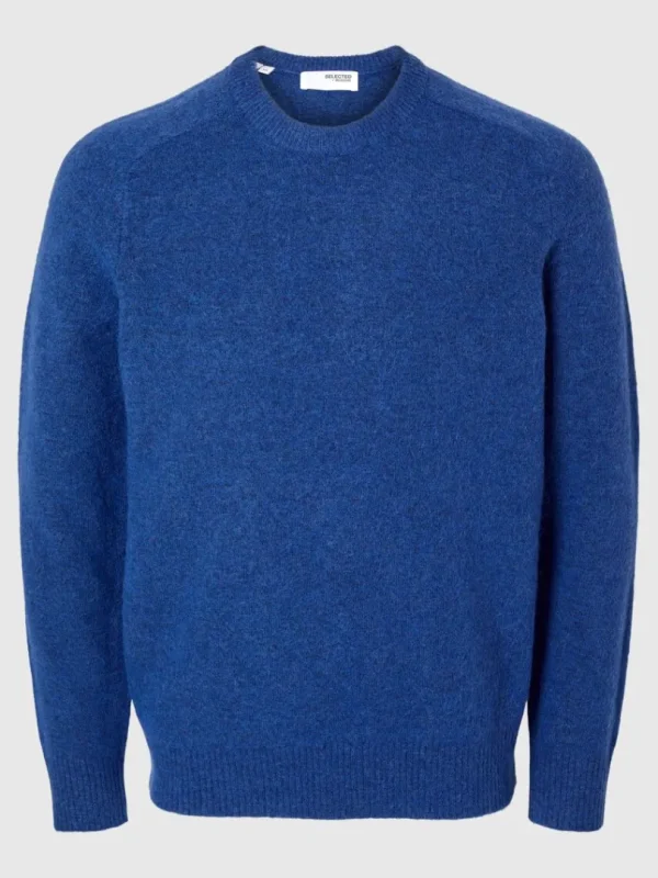 Strik>SELECTED LANGÆRMET STRIKTRØJE Blue