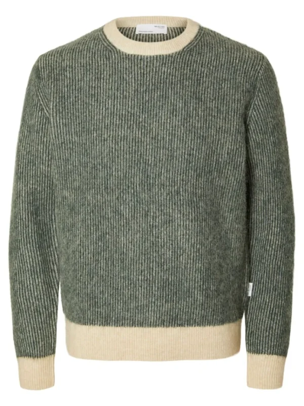 Strik>SELECTED LANGÆRMET STRIKTRØJE Grey