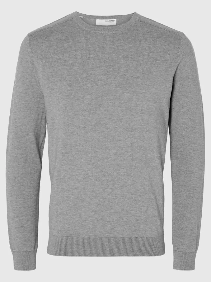 langrmet_striktrje_4-46.webp Strik>SELECTED LANGÆRMET STRIKTRØJE Grey