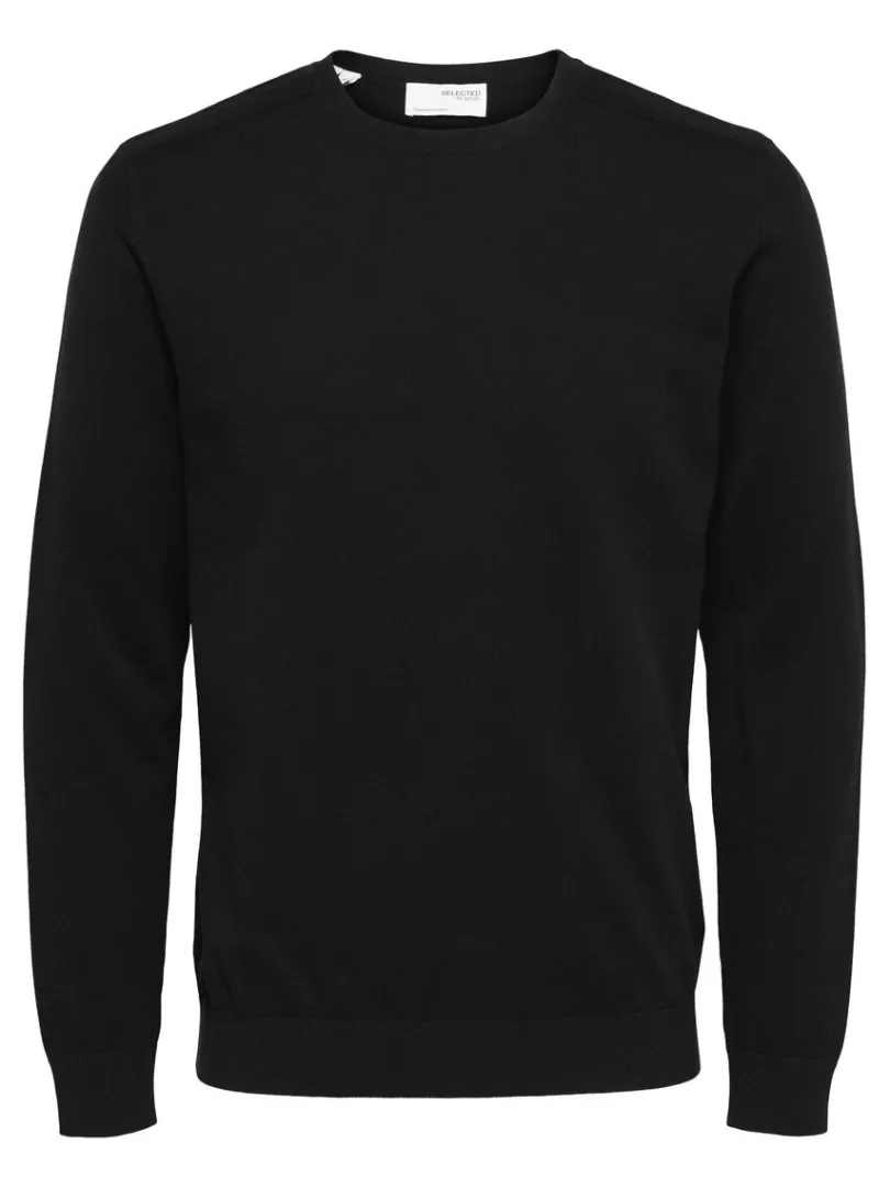 langrmet_striktrje_4-47.webp Strik>SELECTED LANGÆRMET STRIKTRØJE Black